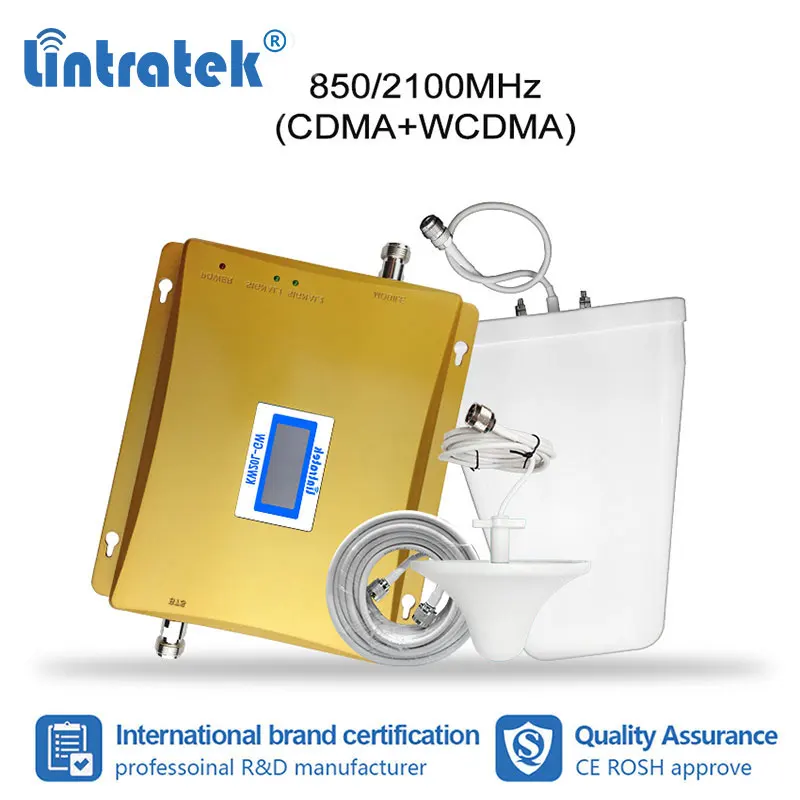 Lintratek 2G 3g 4G 850 2100 сотовый ретранслятор GSM mhz UMTS усилитель с повторением LTE антенна +