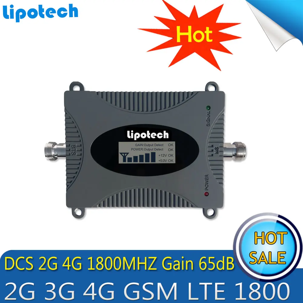 Усилитель сигнала Lintratek GSM LTE 1800 ЖК дисплей 70 дБ усиление 2G 4G повторитель для