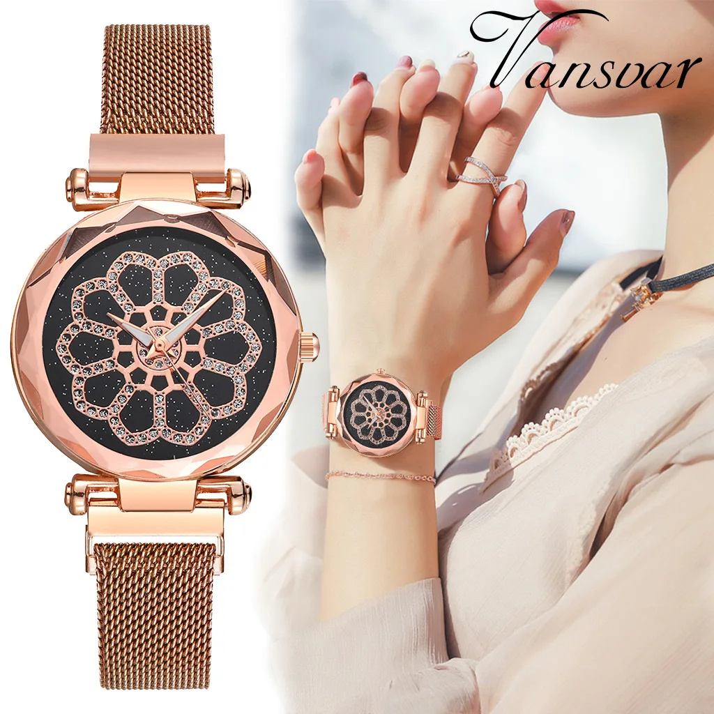 

Fashion Watch Women Stainless Steel Megnetic Quartz Wristwatch Ladies Rose Gold Watch Female Clock Reloj Mujer Montre Femme 2019