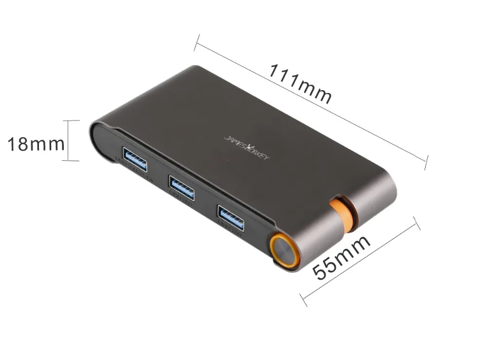 James Donkey 7 в 1 USB C концентратор Thunderbolt 3 концентратор Универсальная док-станция для ноутбука с HDMI/VGA и Gigabit Ethernet для Apple