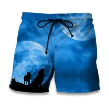 ALMOSUN Ночной Волк летние пляжные шорты дизайн мужские s бермуды Корзина мяч короткие мужские Homme карго шорты