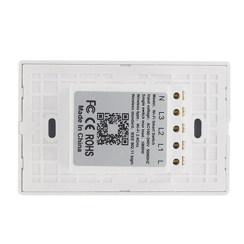 

WiFi smart wall light touch panel switch 3 sets, smart phone remote control, compatible with Alexa and Google Assistant