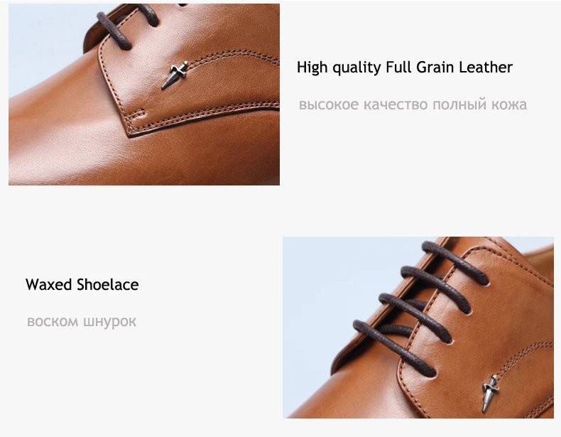 Mens Leather Casual Shoes' Genuine Leather Shoes Men Formal Casual Oxfords Wedding Shoe Lace-Up Casual Shoes Men Size 46 Brogues (2)