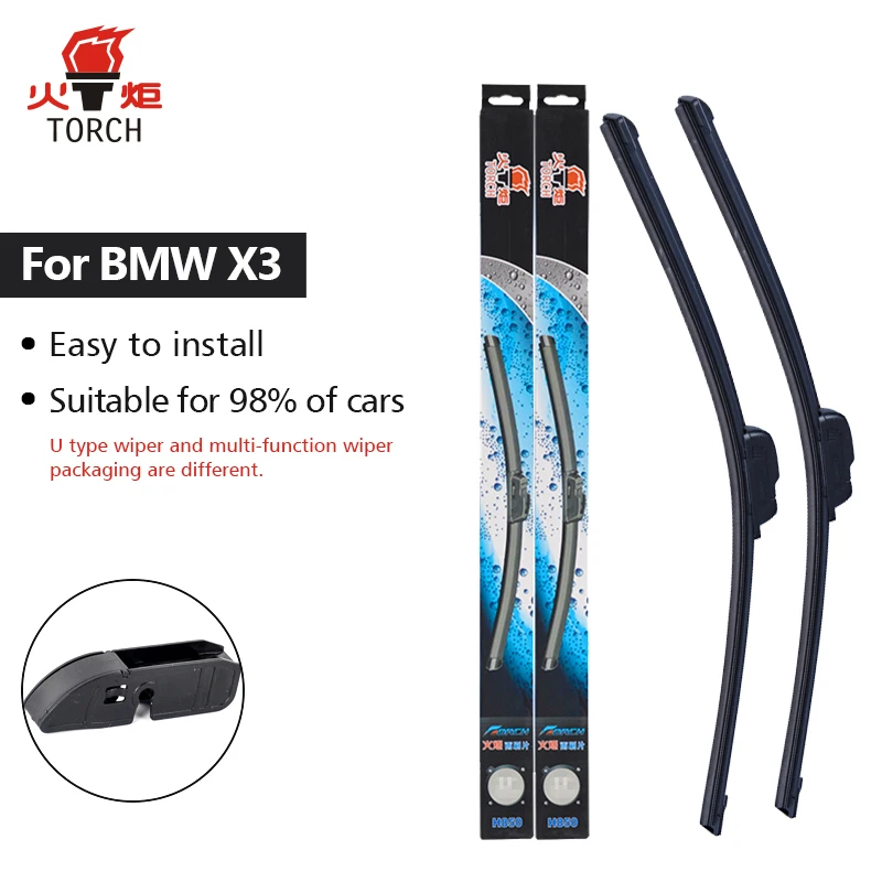 TORCH Wiper Blades for BMW X3 E83 / F25 Exact Fit 2003 2004 2005 2006