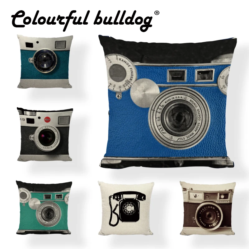 45cm Vintage Cushion Covers Creativity Camera Printing