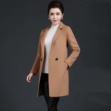 Ms Double sided wool In the long section Self cultivation suit collar Woolen font b jacket