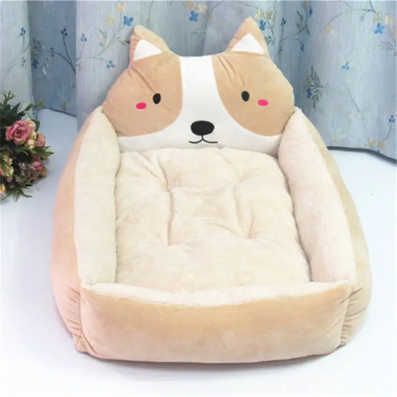 Soft Fleece Pet Dog Bed Cushion Bone Print Large Breed Dog Beds For Labrador Golden retriever Summer Dog Mat