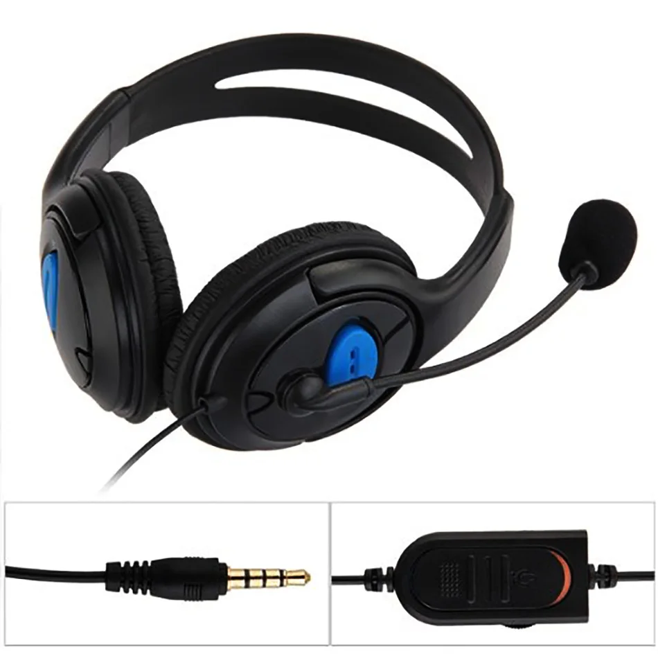 

Hot Sale dual big ear Wired Gaming Chat Headset Headphone Microphone for Sony Playstation 4 PS4 Black