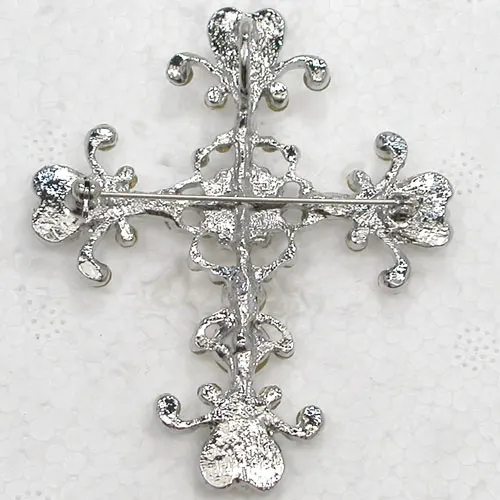 Broche Pingente Limpar Rhinestone Cruz Pin Broches C248 f ab 1 Broche Pingente Limpar AB Rhinestone Cruz Pin broches C248 F
