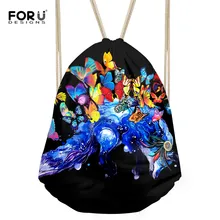 FORUDESIGNS/сумки с радужной бабочкой и принтом на шнурке; сумки с 3D-принтом; сумка для путешествий; Mochila Feminina; женская обувь; Sac