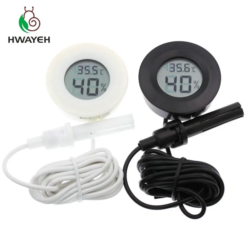 

mini Humidity tester Hygrometer Thermometer Round Temperature meter probe for Aquarium Freezer Refrigerator with line