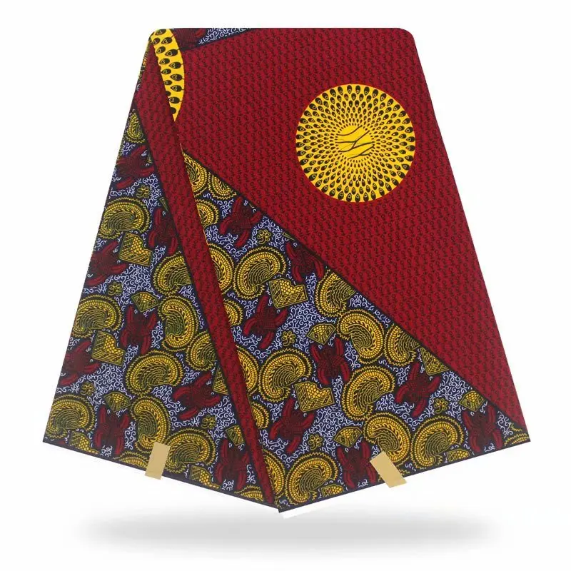 

Nice Hollandais Wax High Quality Hollandais Dutch Wax African Wax Print Fabric Hollandais Red And Yellow Design For Sewing 6yard