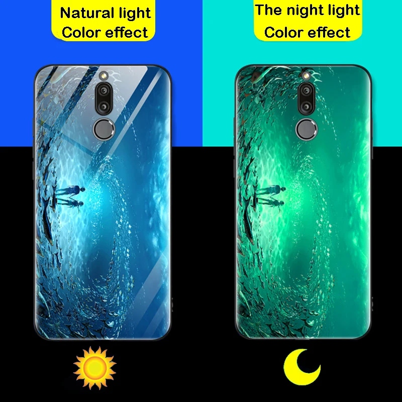 Luminous Tempered Glass Phone Case For Huawei Mate 20 Pro Mate 20X Mate 10 Pro Y9 2019 Meteor Shower Night Shine Glass Cover (10)