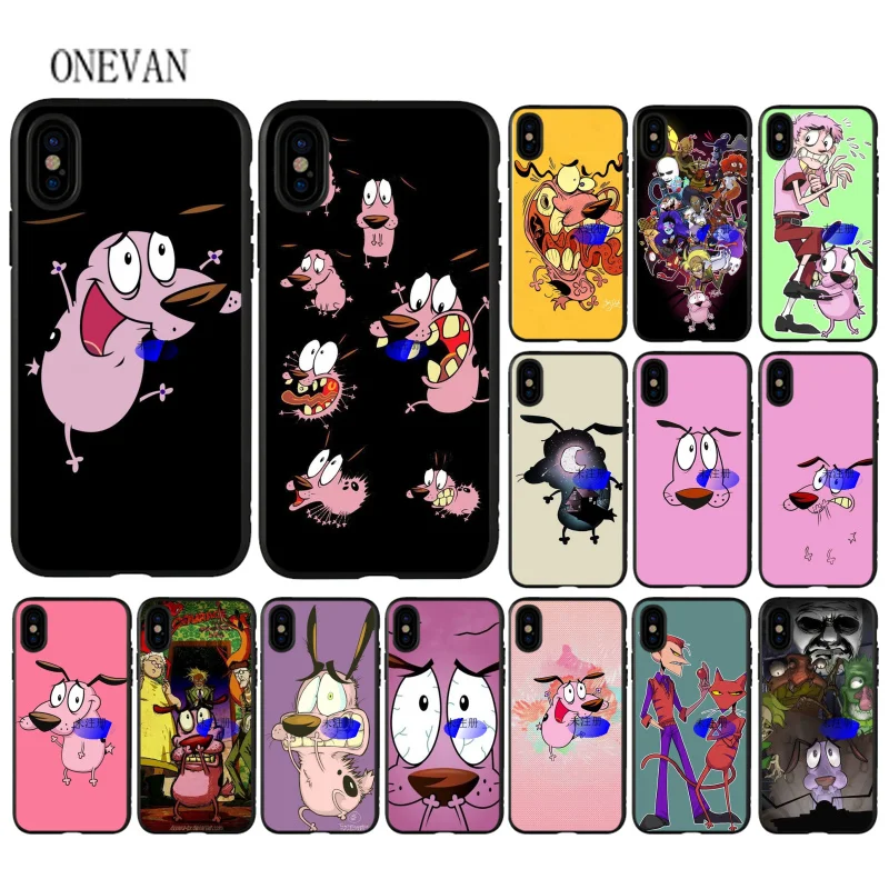 

courage the cowardly dog black soft Phone Case for iPhone 7 8 6 6S Plus X XS MAX 5 5S SE XR Cover