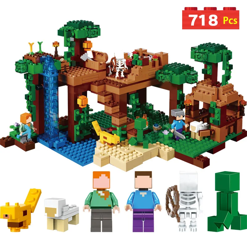 

21138 Building Blocks Compatible LegoINGLYS Minecrafter The Jungle Tree House Eductional Technic Model Kit Children Toys