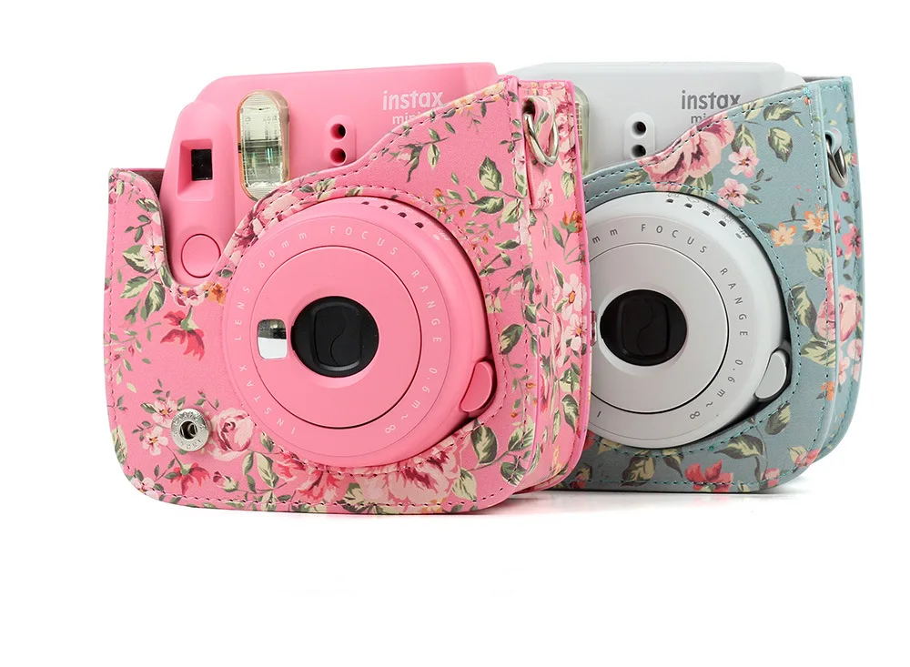 Fujifilm Instax Mini 9 8 сумка для камеры с цветами из искусственной кожи Аксессуары для камеры моментальной печати защитная сумка на плечо Чехол-сумка в подарок