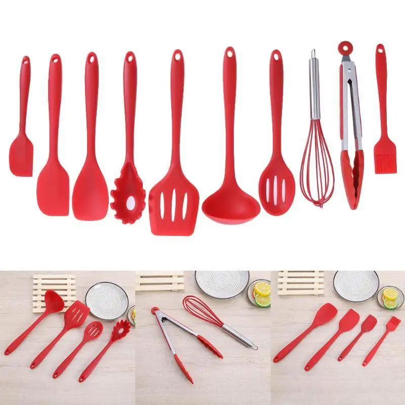 Silicone Cookware Set Cooking 10pcs Kitchen Non Stick Utensils Heat Resistant Kitchen Cooking Utensils Baking Cooking Tool Sets Silicone Cookware Set Cooking 10pcs Kitchen Non Stick Utensils Heat Resistant Kitchen Cooking Utensils Baking Cooking Tool Sets