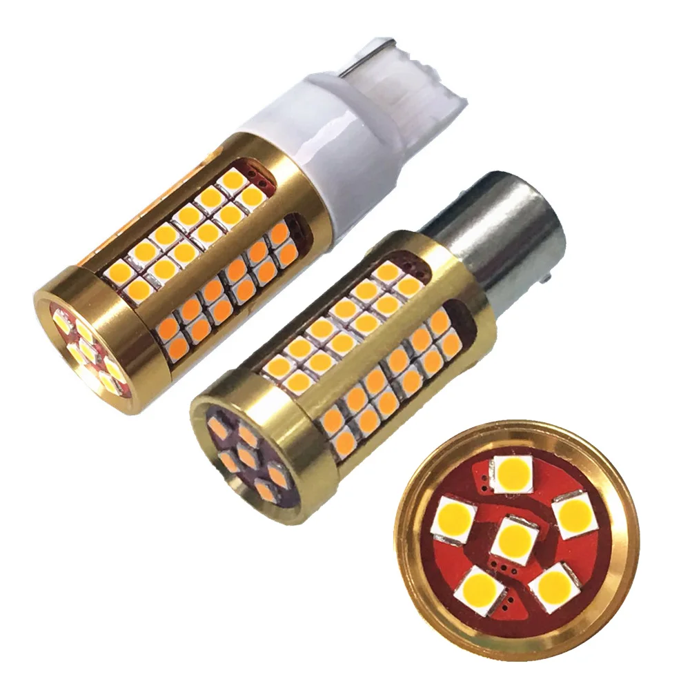 

2PCS 1156 P21W BA15S PY21W BAU15S T20 7440 W21W 3030 78 SMD NO Error Canbus Car Turn Light DC 12V Amber