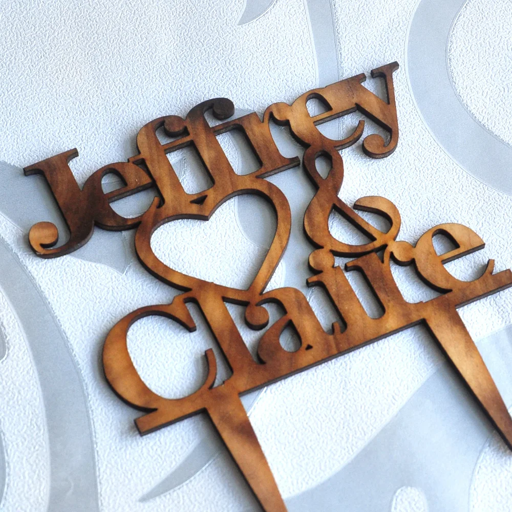 Aliexpress Buy Rustic Heart Wedding Cake Topper Personalized Bride And Groom Names Custom Wood From Reliable Aliexpress Buy Rustic Heart Wedding Cake Topper Personalized Bride And Groom Names Custom Wood From Reliable