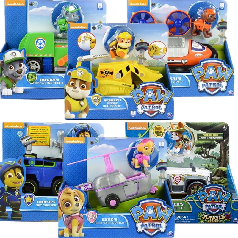 Genuine Paw Patrol Dog Toy car Canine Vehicle Patrulla Canina Action Figures Juguetes Patrol Canine PVC Toys Of children Gift