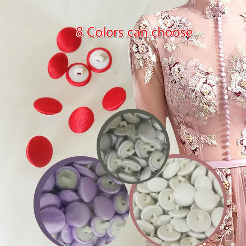 

20Pcs/Lot Cloth button wedding dress back buckle coat windbreaker button manual DIY accessories white red black blue gray