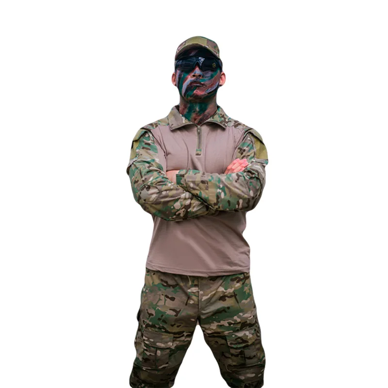Быстросохнущая камуфляжная армейская уличная футболка Боевая Тактическая Военная сила Мультикам камуфляжная футболка с длинным рукавом