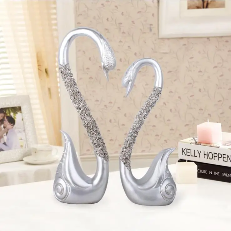 

Swan Figurine Decoration Animals Statue Miniature Home Desk Ornaments Resin Craft Home Decoration Wedding Valentine's Day Gifts