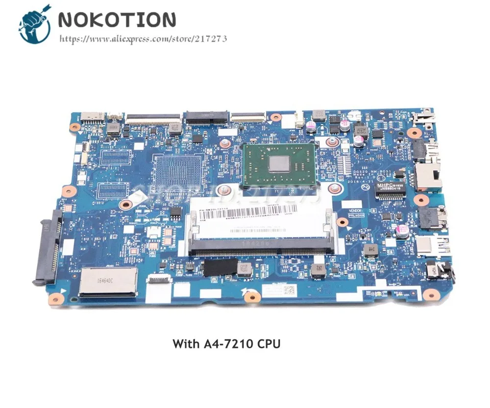 NOKOTION для lenovo Ideapad 110-15ACL Материнская плата ноутбука DG520 NM-B051 основная плата с A4-7210 Процессор DDR3