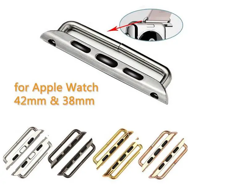 

100Set Watchbands Accessories for Apple Watch Adapter Stainless Steel Band Connection Adaptors for iWatch Series 3 2 1 38mm 42mm