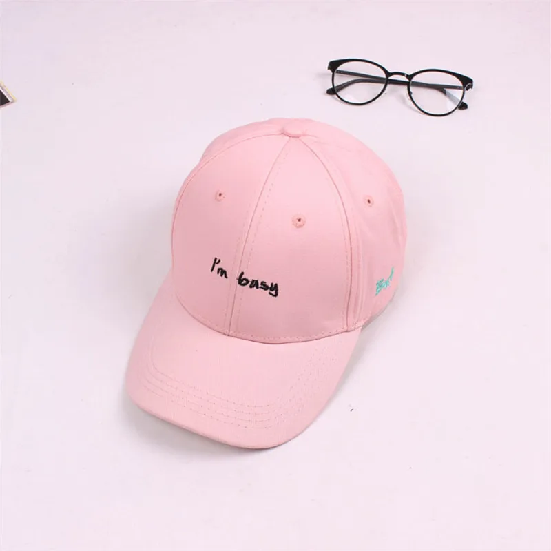 Мальчики и девочки письмо я занят Дрейк Bone Dad Hat Для мужчин Женская кепка взрослых хлопок Бейсбол Кепки на кнопках сзади солнцезащитные очки хип-хоп - Цвет: Розовый