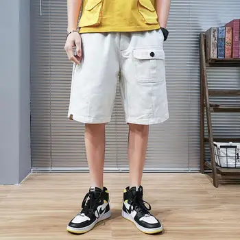 

M-5XL 3 Color Baggy Cargo Shorts with Elastic Waist Plus Size Hip Hop Streetwear Workout Mens Shorts Summer Casual Cotton XXXXXL