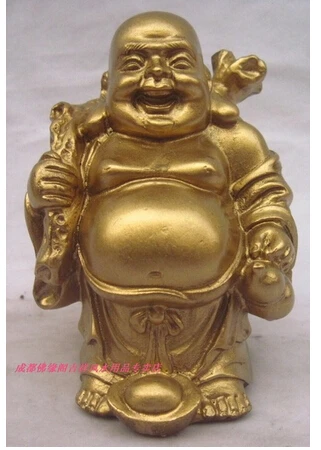 Copper Brass CHINESE crafts decor ation Asian incense copper Bronze art cloth bag maitreya buddha lucky | Дом и сад