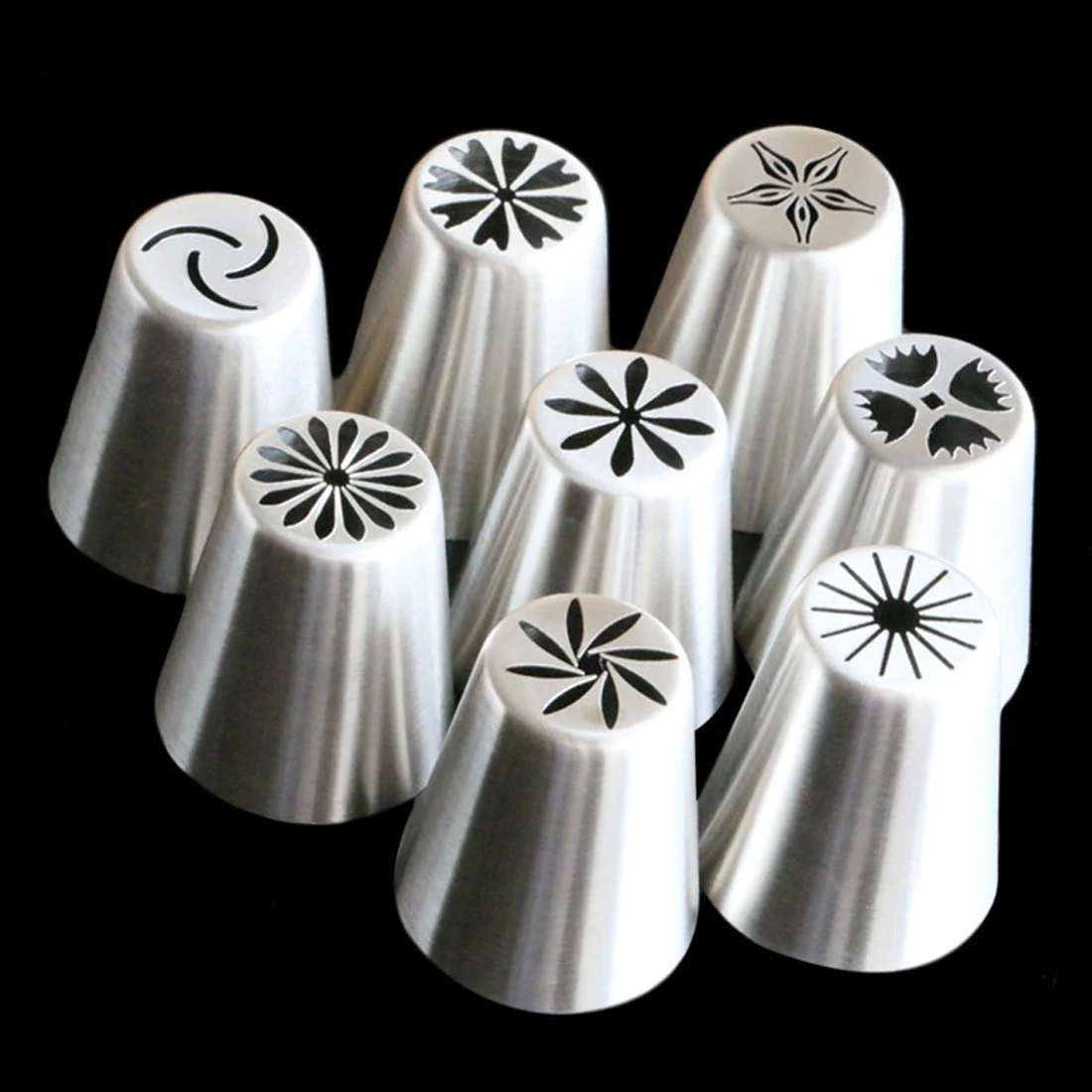 

New 9Pcs/Set Russian Tulip 8Pcs Icing Piping Nozzles+1Pc Confectioner Cake Decoration Decor Tips Tool