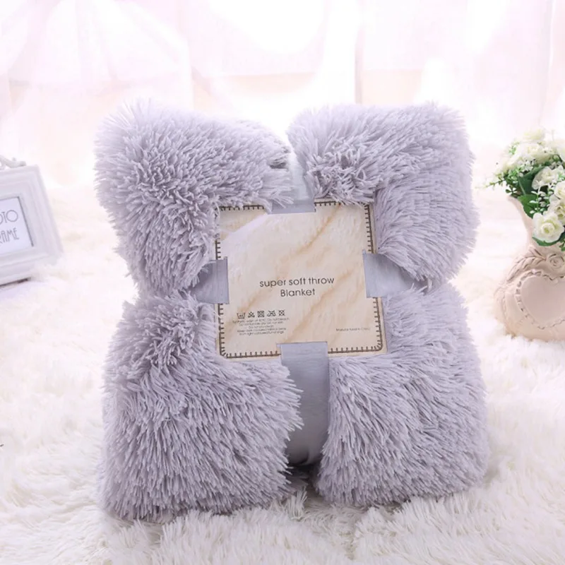 

Super Soft Long Shaggy Fuzzy Fur Faux Fur Warm Elegant Cozy With Fluffy Sherpa Throw Blanket TWO Size