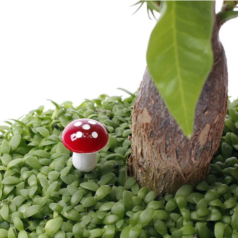 10 шт. мини красный гриб Миниатюрные Горшки для растений бонсай для пейзажа фея DIY кукольный домик украшение сада