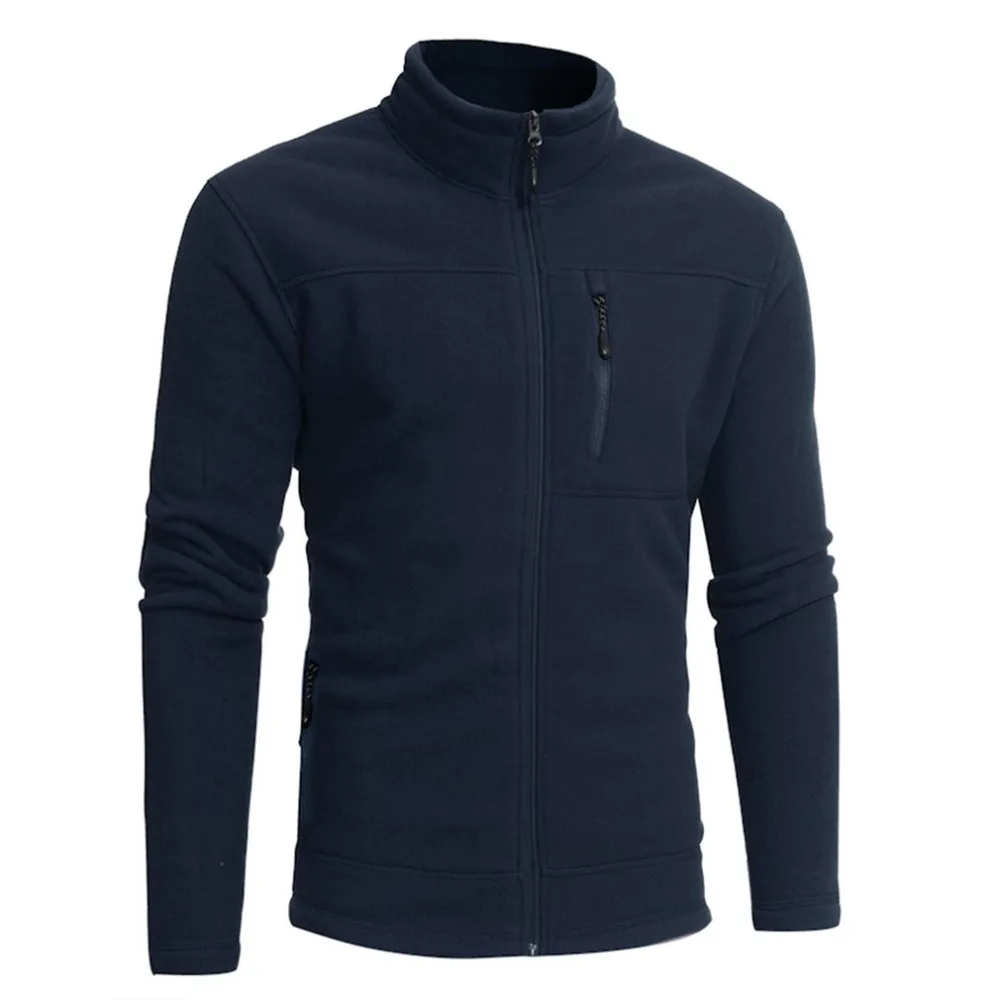 2017 New Men Winter Inner Fleece Thickening Warm Coat Long Sleeves with