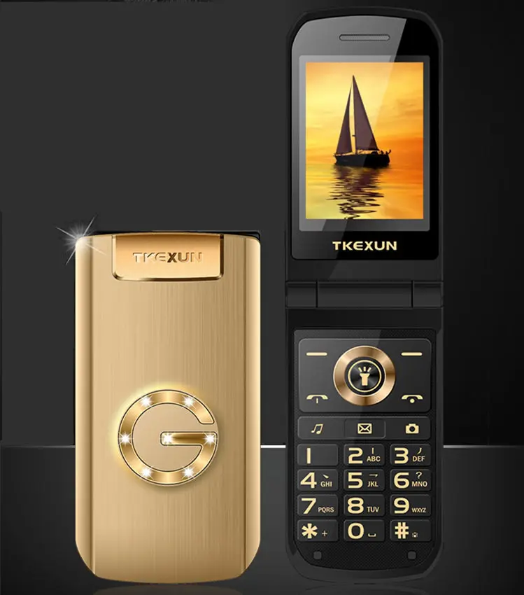  Flip Metal Senior Phone TKEXUN G9000 G3 Big Keyboard/ Sound Old People/ Man Cell Phone Parents Gift