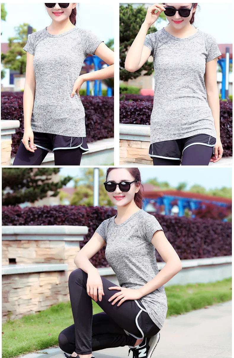 2018 Hot sell Sport Running T Shirt for Women Dry Quick Gym Yoga Shirt, Ladies Fitness Short Sleeve T-shirt Jogging Running Tops