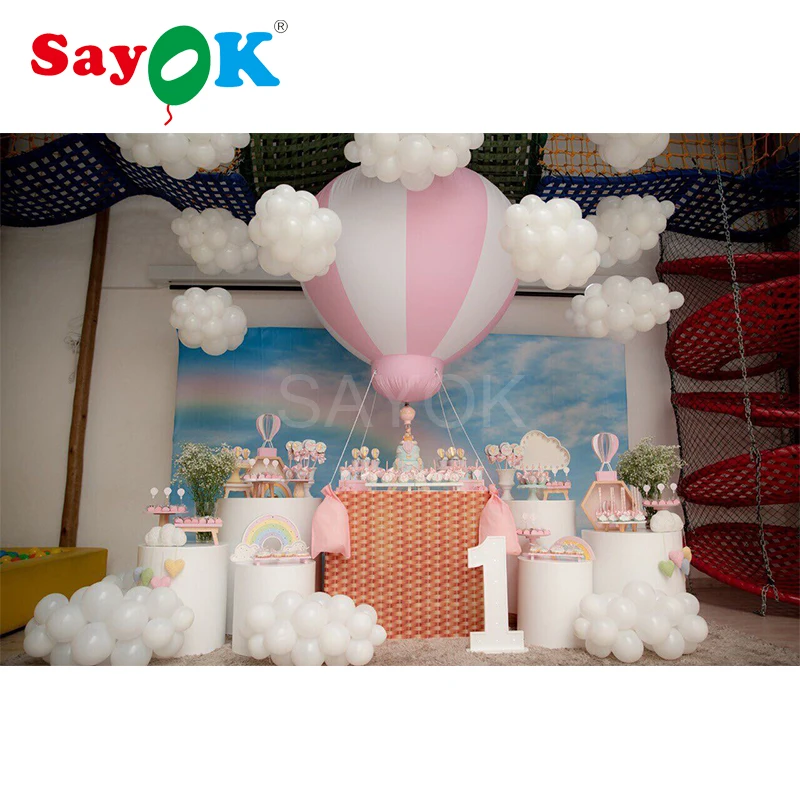 1.5m(5ft) Pvc Half Hot Air Balloon Inflatable Hanging Balloons For Baby