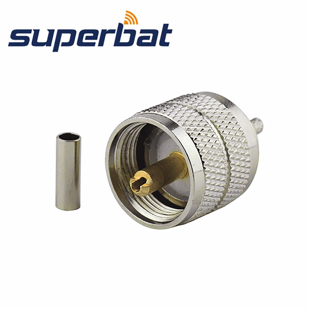 

Superbat 10pcs UHF Crimp Male RF Coaxial Connector 50 Ohm for RG174 RG178 RG316 LMR100 Cable