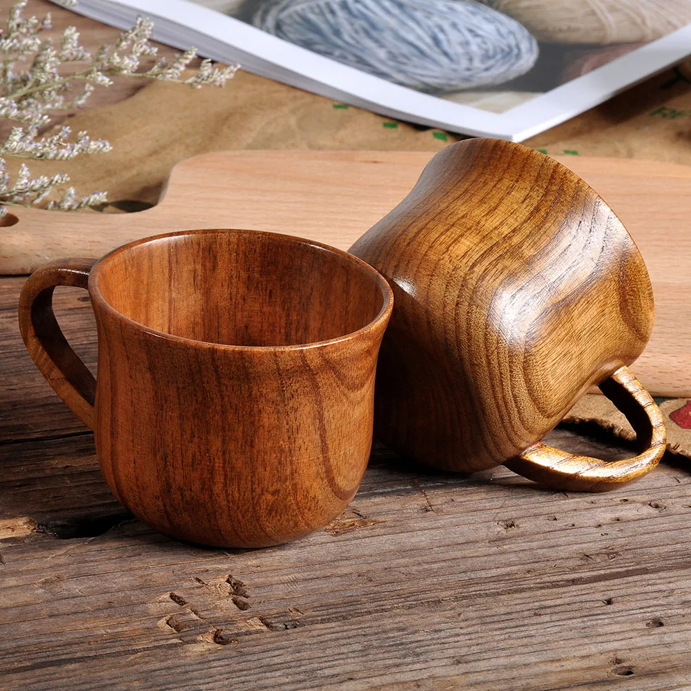 

Handmade Wooden Cup Chinese Style Natural Drinking Tea Coffee Beer Drinkware Cup Travel Teaware Home Kitchen Gift