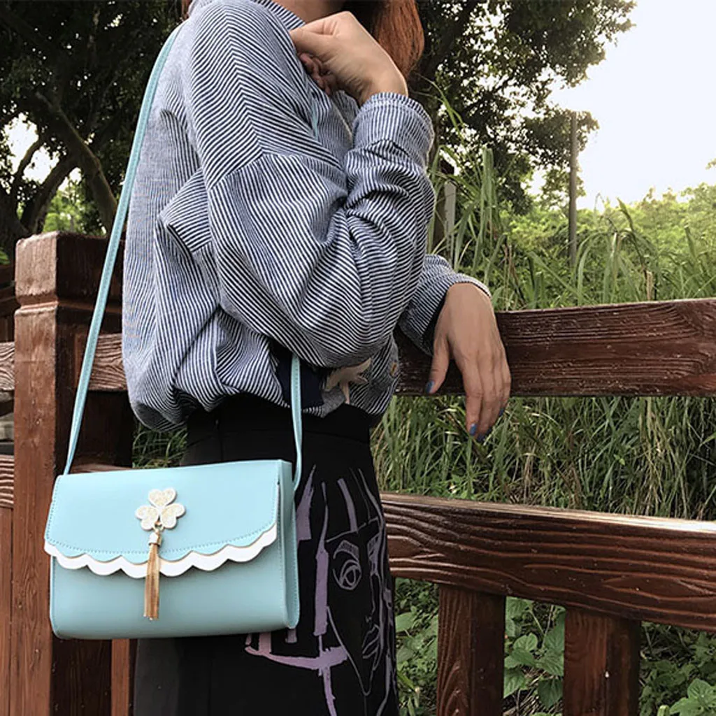 

Bags For Women 2019 New Fashion Solid Color Fringed Lace Shoulder Messenger Bag Crossbody Bag Leather Handbags bolsa feminina