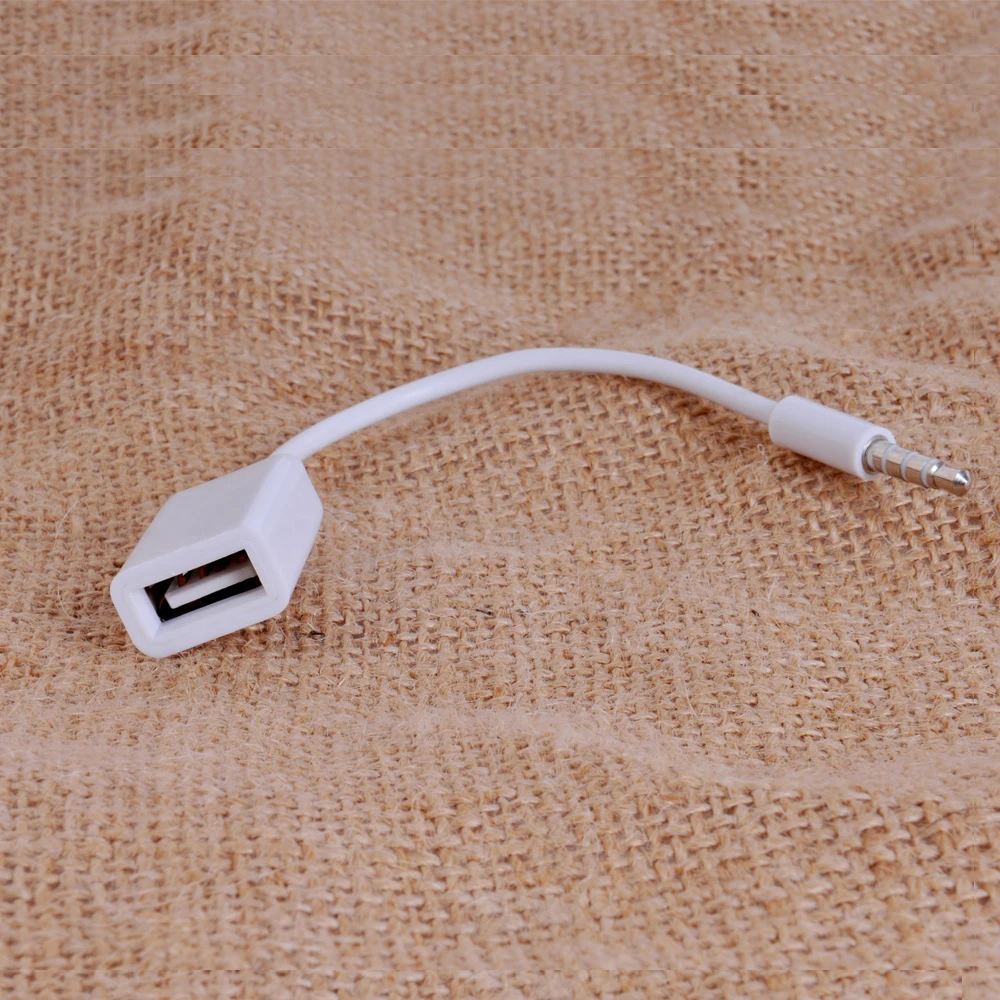 MP3 3.5mm Headphone Male AUX Audio Plug Jack To USB 2.0 Female Converter 4