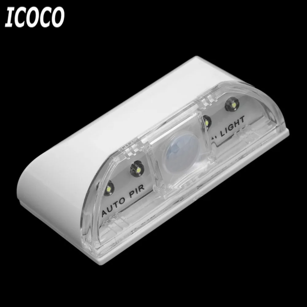 ICOCO 1 шт. 4 LED PIR инфракрасный датчик движения датчик домашняя Дверь Замочная скважина свет лампы бусины для двери лестница спальня прихожая