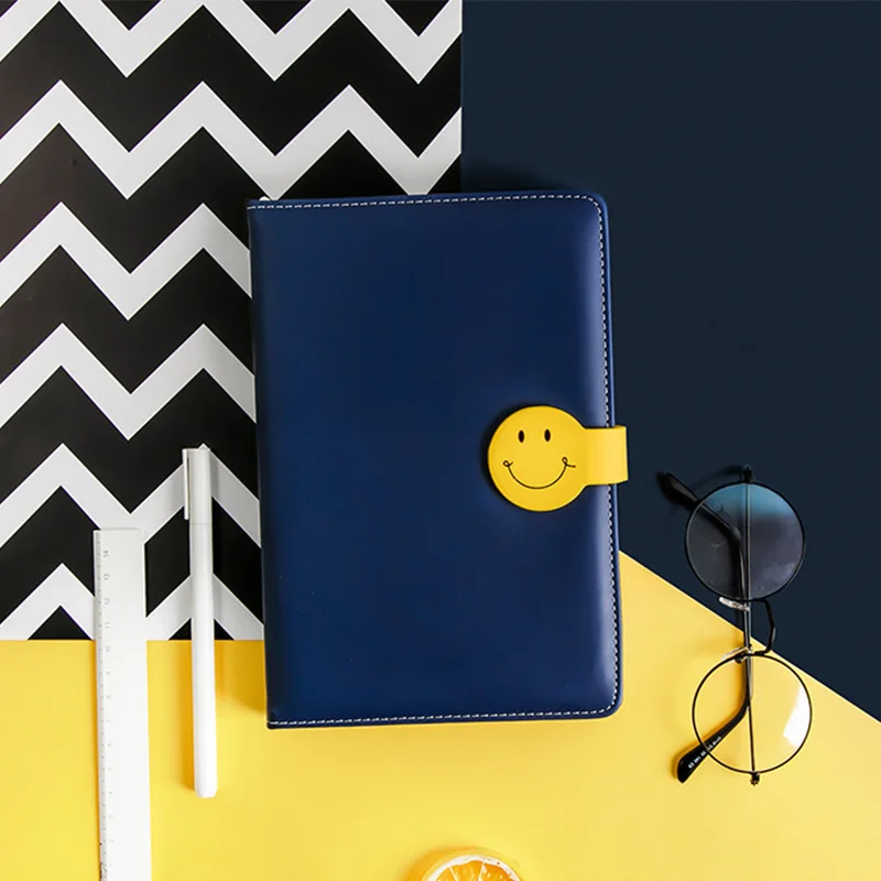 

A5 Creative Happy Smile Personal Diary Notebook Cute Thicken Blank Lined Notebook Filofax Cute School Papelaria Bullet Journal