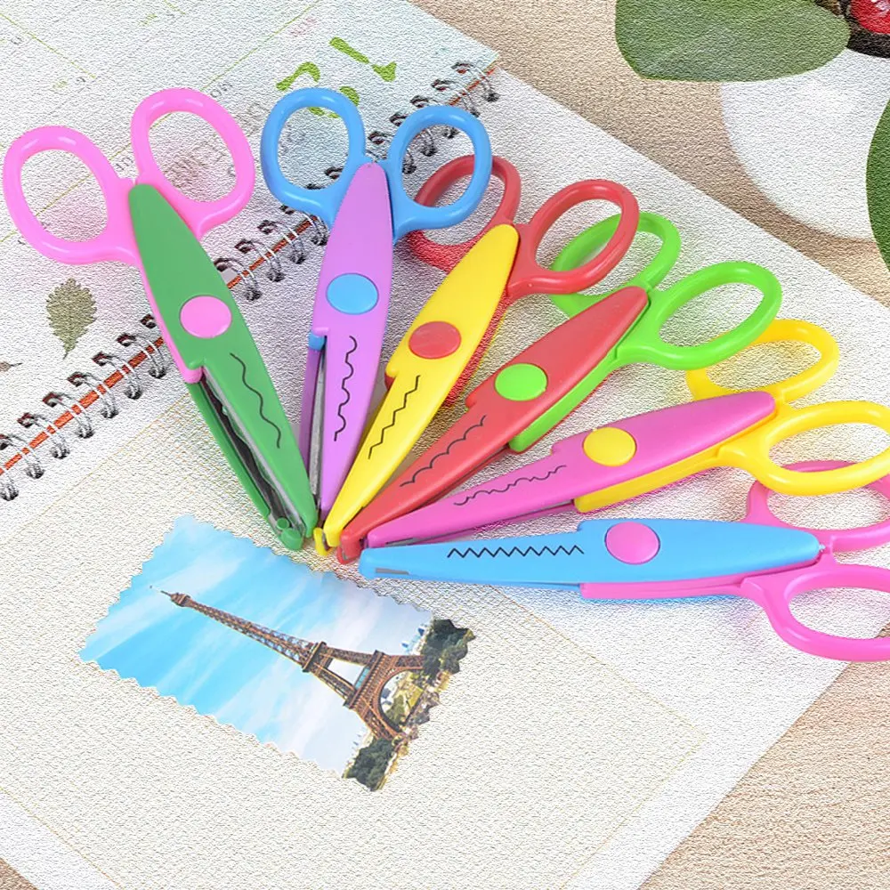 

Lace scissors 13cm album DIY decorative cutting 1pc pack 6 patterns available Zigzag Wave scapbook scissors Journal
