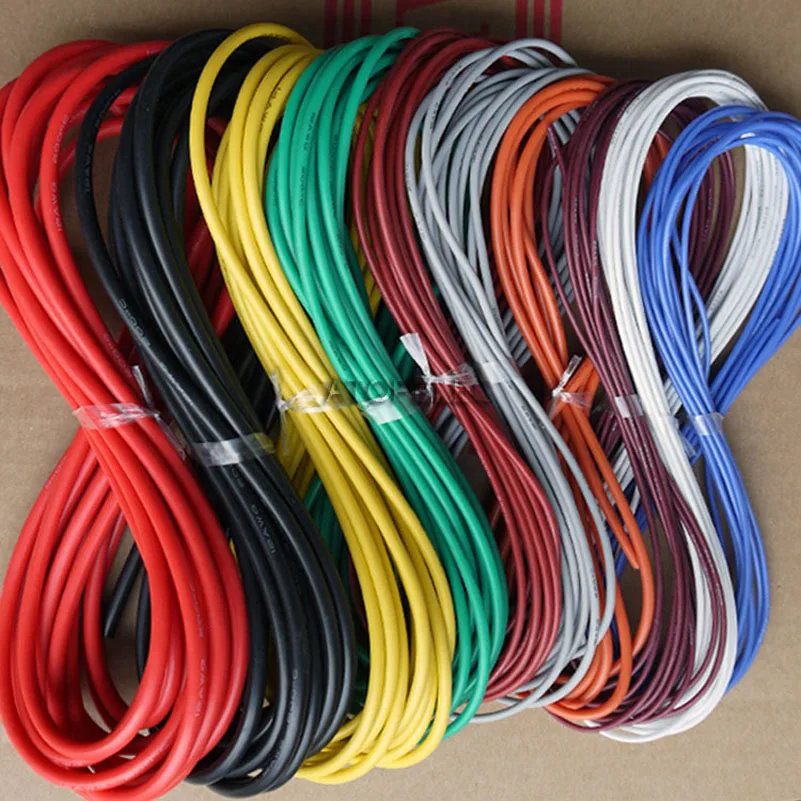 20 Meter 16AWG Flexible Soft Silicone Wire Tin Copper RC Electronic Cable 5Color 