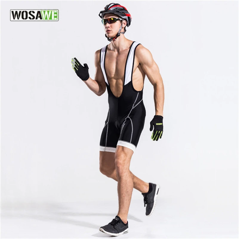 Wulibike Cycling Bib Shorts Mens 3D Padded Cycle Bibs MTB Racing With Pockets