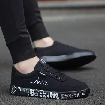 

New Spring Summer Canvas Shoes Men Sneakers Men Low Top Black Shoes Men's Casual Shoes Male Brand Fashion Mens Shoes Sneaker