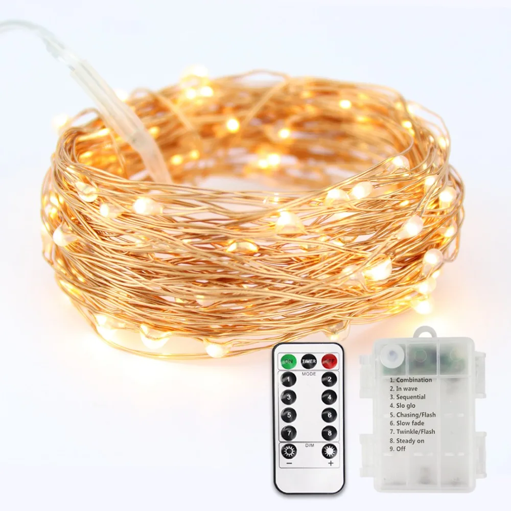 5M/10M Copper Wire LED String Light With Remote Control Flexible